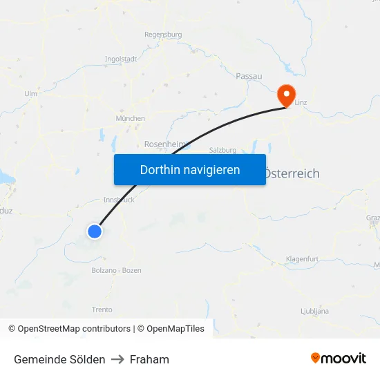 Gemeinde Sölden to Fraham map