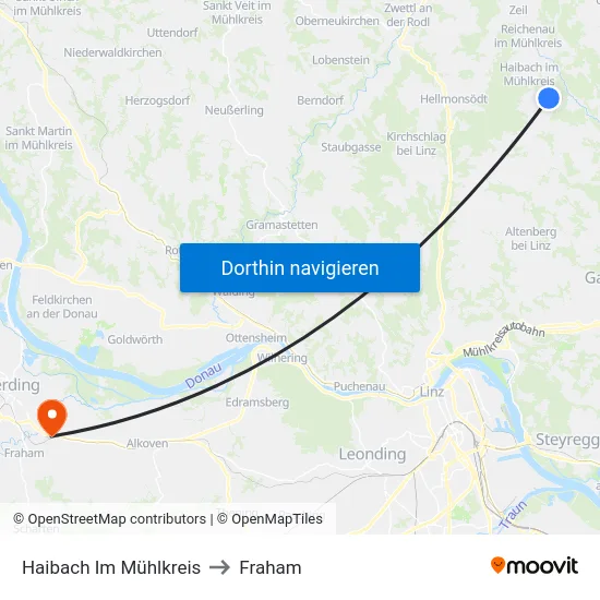 Haibach Im Mühlkreis to Fraham map