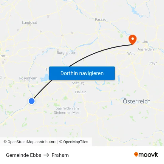 Gemeinde Ebbs to Fraham map