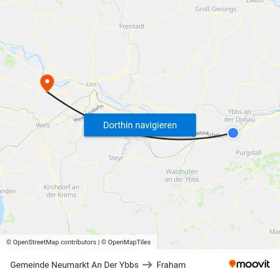 Gemeinde Neumarkt An Der Ybbs to Fraham map