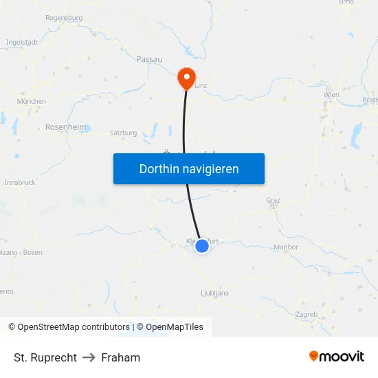 St. Ruprecht to Fraham map