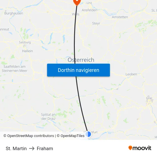 St. Martin to Fraham map