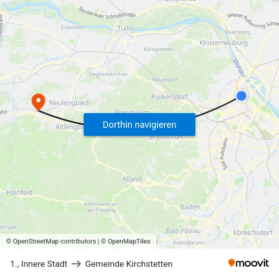 1., Innere Stadt to Gemeinde Kirchstetten map