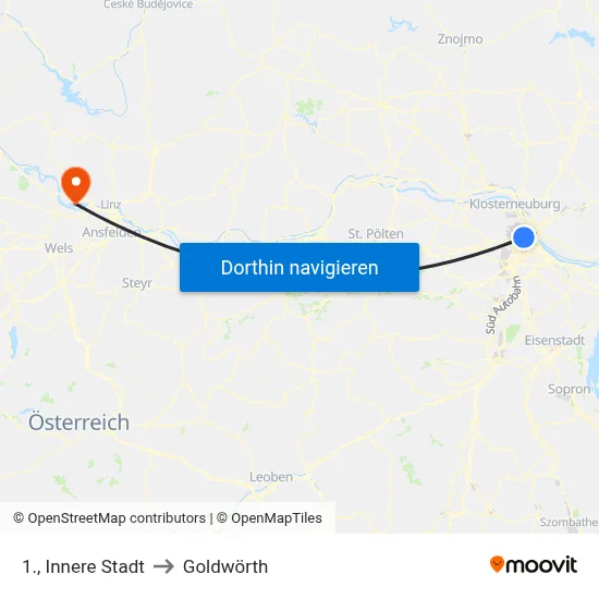 1., Innere Stadt to Goldwörth map