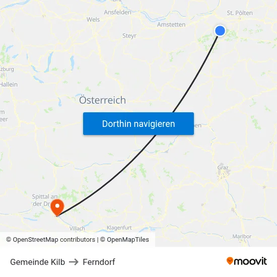 Gemeinde Kilb to Ferndorf map