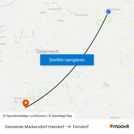 Gemeinde Markersdorf-Haindorf to Ferndorf map