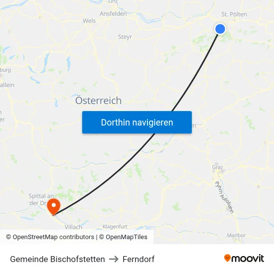 Gemeinde Bischofstetten to Ferndorf map