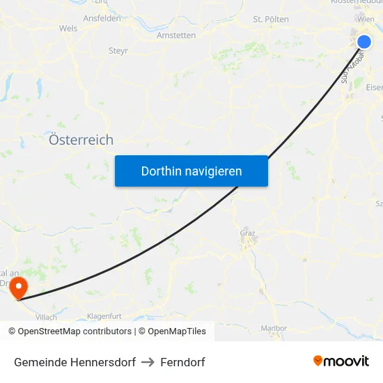 Gemeinde Hennersdorf to Ferndorf map