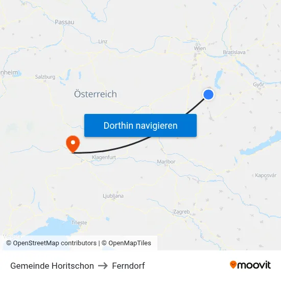 Gemeinde Horitschon to Ferndorf map