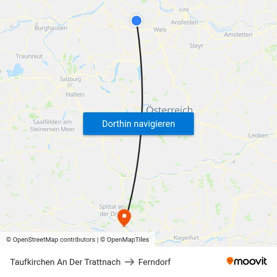 Taufkirchen An Der Trattnach to Ferndorf map