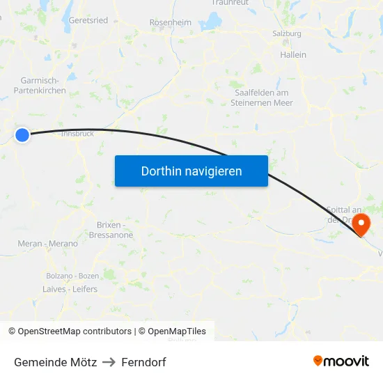 Gemeinde Mötz to Ferndorf map