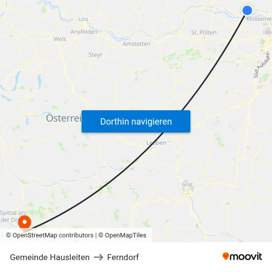 Gemeinde Hausleiten to Ferndorf map