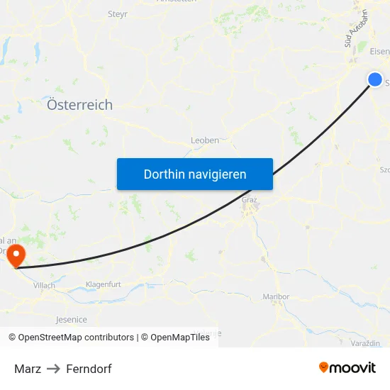 Marz to Ferndorf map