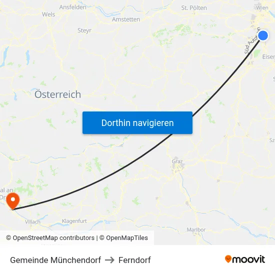 Gemeinde Münchendorf to Ferndorf map