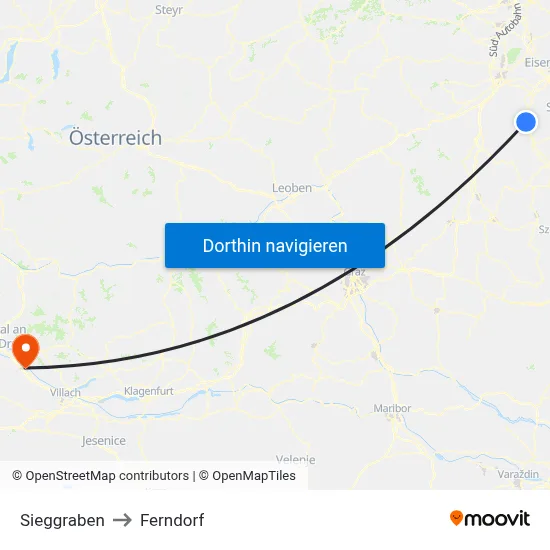 Sieggraben to Ferndorf map
