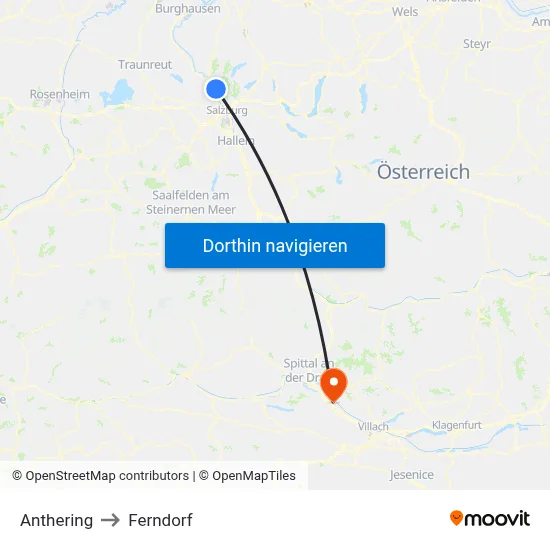 Anthering to Ferndorf map