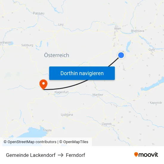 Gemeinde Lackendorf to Ferndorf map