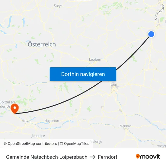 Gemeinde Natschbach-Loipersbach to Ferndorf map