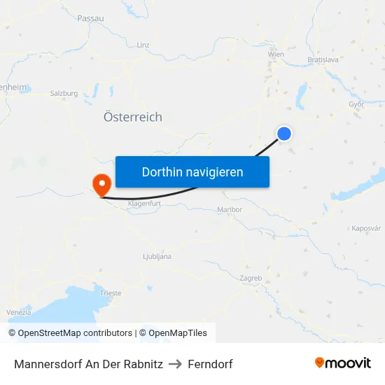 Mannersdorf An Der Rabnitz to Ferndorf map