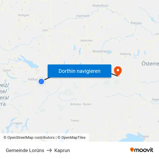 Gemeinde Lorüns to Kaprun map
