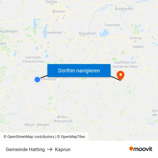 Gemeinde Hatting to Kaprun map