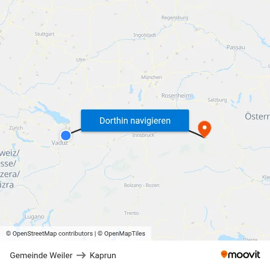 Gemeinde Weiler to Kaprun map
