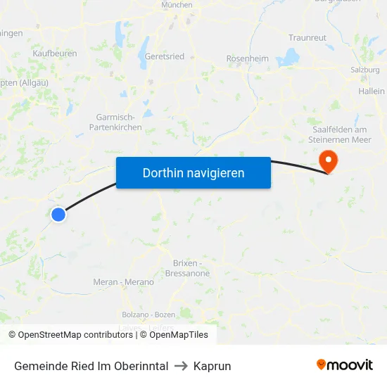 Gemeinde Ried Im Oberinntal to Kaprun map