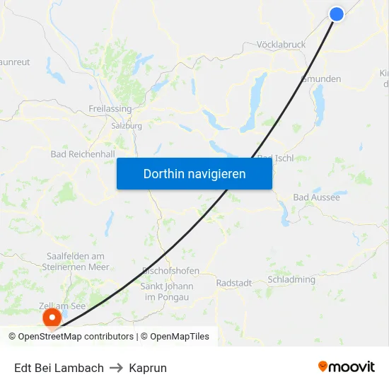 Edt Bei Lambach to Kaprun map