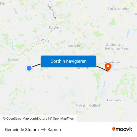 Gemeinde Stumm to Kaprun map