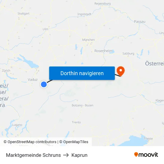 Marktgemeinde Schruns to Kaprun map