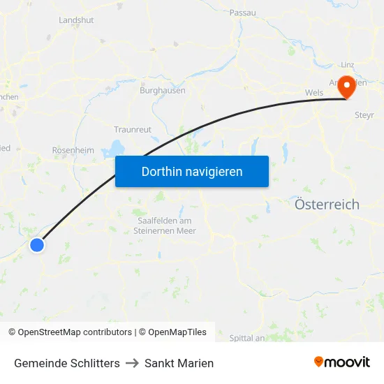 Gemeinde Schlitters to Sankt Marien map
