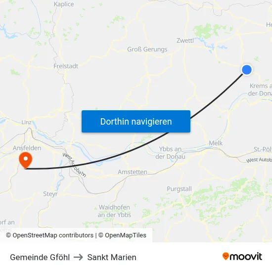 Gemeinde Gföhl to Sankt Marien map