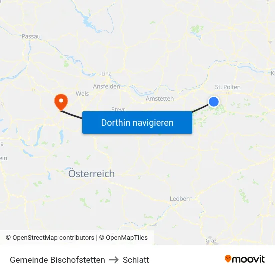 Gemeinde Bischofstetten to Schlatt map