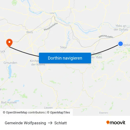 Gemeinde Wolfpassing to Schlatt map