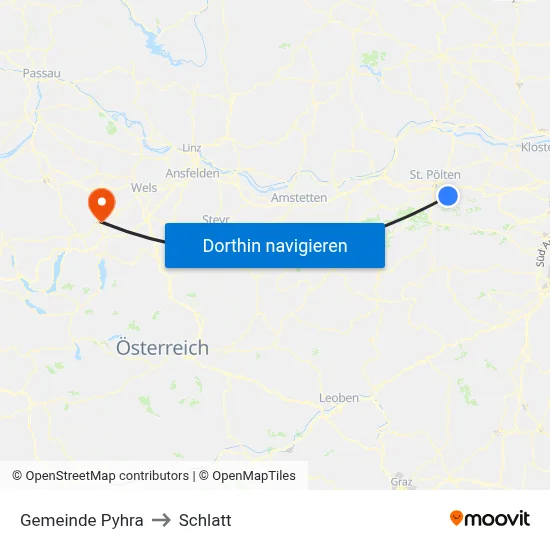 Gemeinde Pyhra to Schlatt map