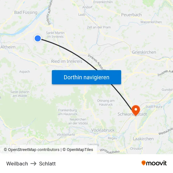 Weilbach to Schlatt map