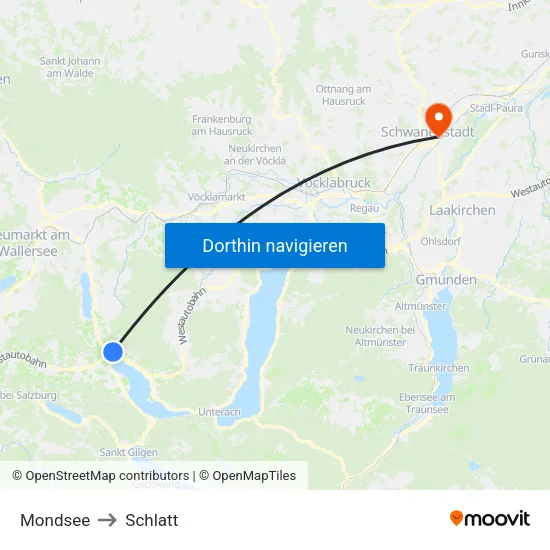 Mondsee to Schlatt map