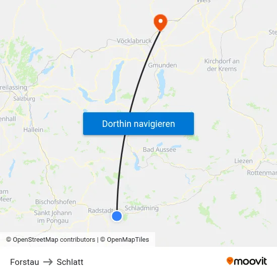 Forstau to Schlatt map