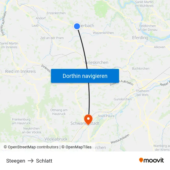 Steegen to Schlatt map