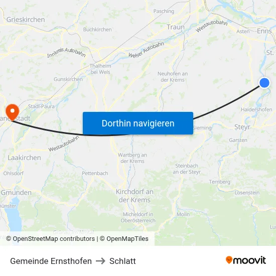 Gemeinde Ernsthofen to Schlatt map