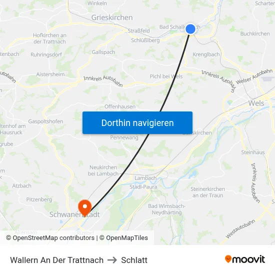 Wallern An Der Trattnach to Schlatt map