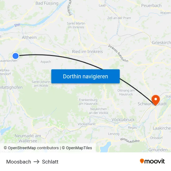Moosbach to Schlatt map