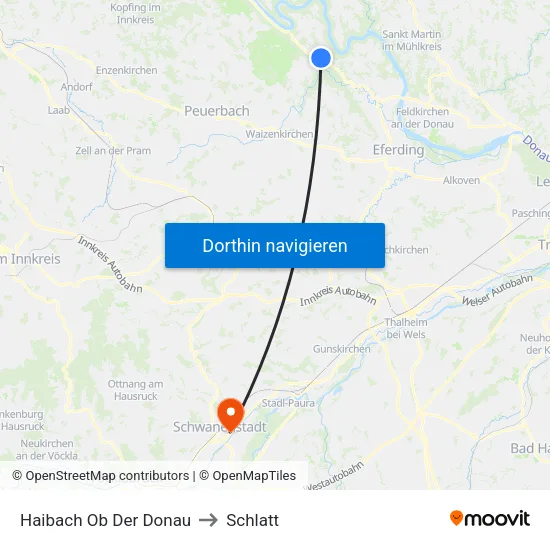 Haibach Ob Der Donau to Schlatt map