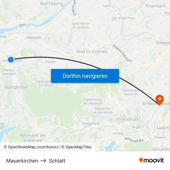 Mauerkirchen to Schlatt map
