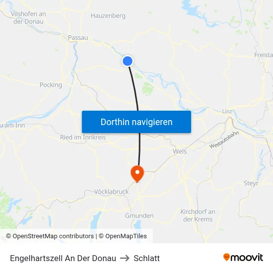 Engelhartszell An Der Donau to Schlatt map