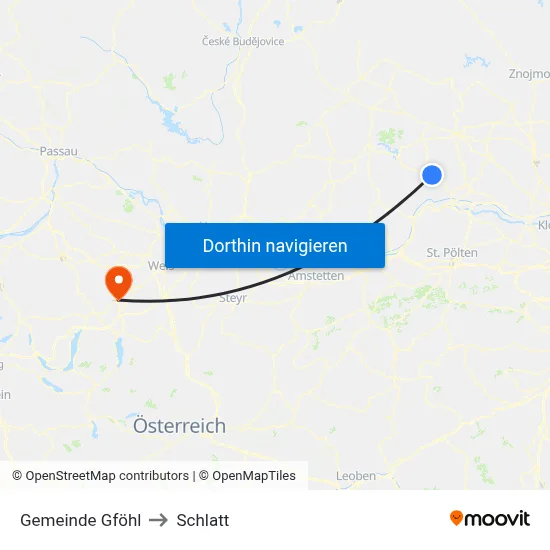 Gemeinde Gföhl to Schlatt map