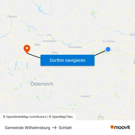 Gemeinde Wilhelmsburg to Schlatt map