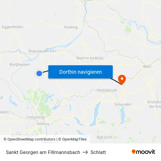 Sankt Georgen am Fillmannsbach to Schlatt map