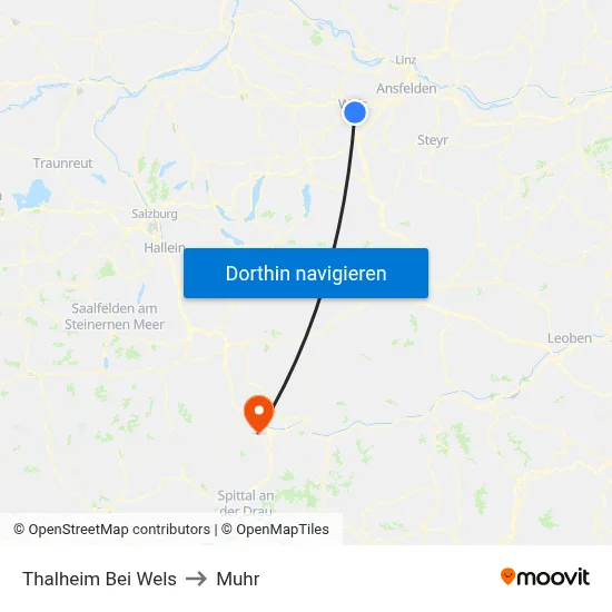 Thalheim Bei Wels to Muhr map