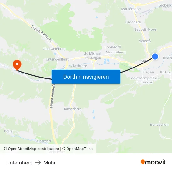Unternberg to Muhr map